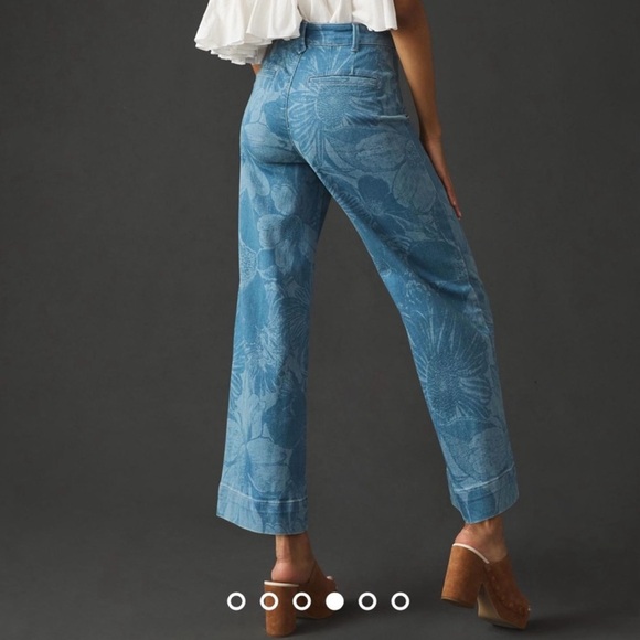 NWT Anthropologie Pilcro The Skipper High Rise Wide Leg Cropped Floral  Size 33T - Picture 12 of 13
